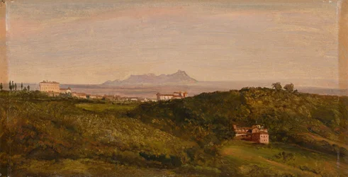 Heinrich Bürkel - Vista do Monte Circeo. Por volta de 1853