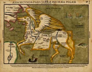 Asia secunda pars terrae informa Pegasi" (Ásia em forma de Pégaso)