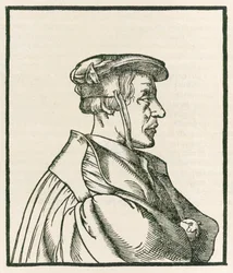 Heinrich Cornelius Agrippa von Nettesheim (1486-1535) gravura página de título de De occulta filosofia libri três publicado em 1533.