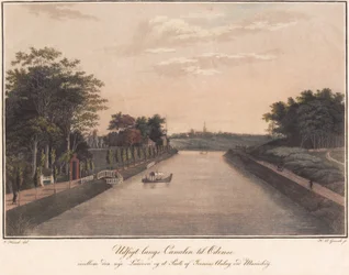 Vista ao longo do canal para Odense