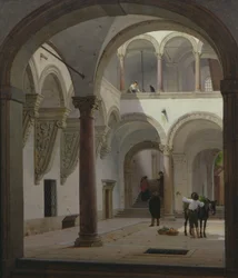 Pátio do Palazzo Fava, Bolonha, 1874