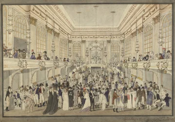 Baile de máscaras no Redoutensaal do Hofburg de Viena, c. 1815.