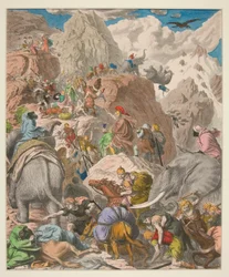 Imagens da Antiguidade - XIII - os cartagineses: Aníbal cruzando os Alpes