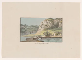 Vista de Le Pont perto de Lac de Joux Au Pont prés du Lac de Joux (título no objeto) Vistas da Suíça (título da série) Coleção de quelques vues dessinées en Suisse d