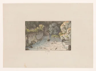 Vista de uma queda de água em Orbe
à Orbe (título sobre o objecto)
Vistas da Suíça (título da série)
Colecção de quelques vues dessinées en Suisse d