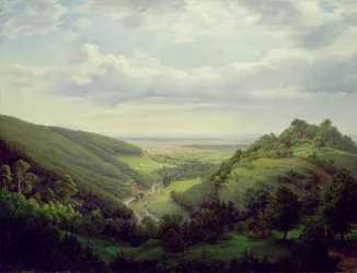 Vista do Castelo de Heilenberg em Jugenheim no Reno, 1846