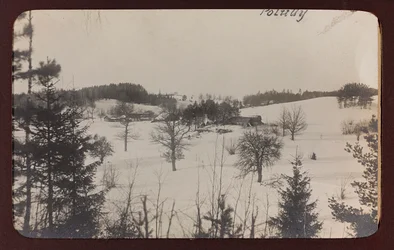 Primeira Guerra Mundial: a "Ucrânia nos anos 1914-1916 durante a invasão do exército alemão". Vista com neve (foto a p/b)