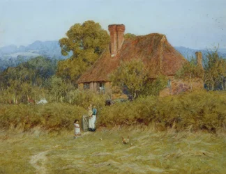 Casa de campo em Broadham Green, Surrey, em Sunset Light