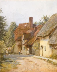 East Hagbourne, Berkshire (aquarela com riscos no papel)