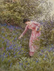 Gathering Bluebells (wc com bodycolour no papel)