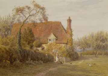 Hedges Farm, East End Farm, Pinner (lápis e aquarela)