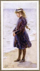 Retrato de uma garota na praia
