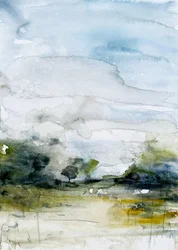 Paisagem serena e enevoada