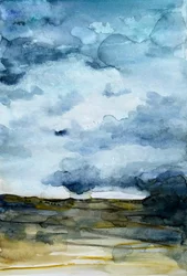 Céu turbulento sobre a terra