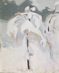 Bétula Coberta de Neve, c.1913 (óleo no painel)