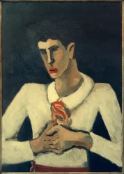 Jovem com lenço colorido