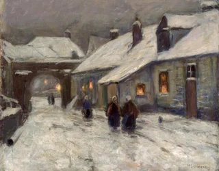 Rua da vila invernal