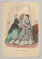 Duas Mulheres com Espelho, nº 868, de La Elegancia San Sebastian, século XIX.