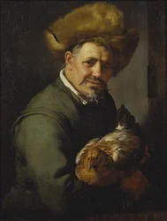 Velho homem com uma galinha, 1630