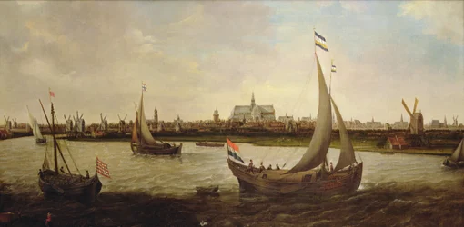 Vista de Haarlem do norte (óleo sobre tela)