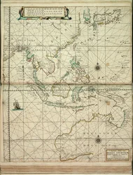 Parte oriental da Índia Oriental, que se estende do Ceilão ao Japão e à Holanda Nova