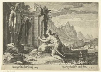 Cadmus pergunta ao oráculo de Delfos o que fazer agora que ele não conseguiu encontrar a sua irmã Europa
Metamorfoses de Ovid (título da série)
