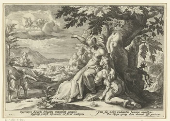 Clymene aponta a Phaëthon o seu pai, o deus sol
Metamorfoses de Ovid (título da série)