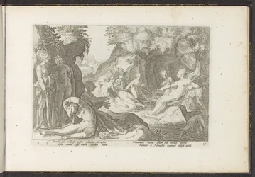 Diana descobre a gravidez de Callisto . Metamorfoses de Ovídio (título da série) Recriações de P. Ovidius Naso (título da série)