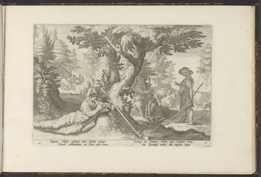 Mercúrio em Battus Metamorfosen de Ovídio (título da série) Herscheppingen van P. Ovidius Naso (título da série)