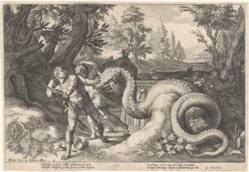 Companheiros de Cadmus devorados por um dragão
Metamorfoses de Ovid (título da série)
