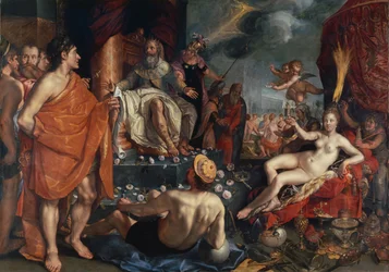 Hermes apresentando Pandora ao rei Epimeteu, 1611.