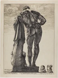 O Hércules Farnésio, prato um de Três Esculturas Antigas Famosas