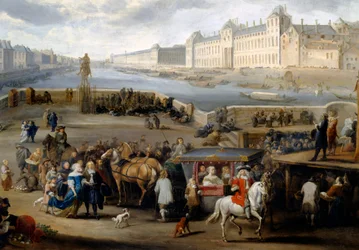 Vista de Paris com o Louvre, tirada da ponte Henri IV