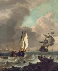 Navegando com uma brisa forte em Dordrecht