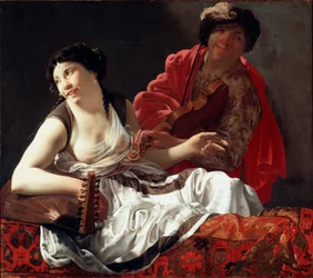 O Concerto ou "Alegoria do Ouie" Pintura de Hendrick Terbrugghen (Ter Brugghen) (1588-1629) 1629 Dim. 90x127 cm Galleria Borghese Roma