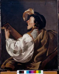 um cantor que se acompanha ao alaúde, também diz que o tocador de alaúde Pintura de Hendrick ter Brugghen (ou Terbrugghen