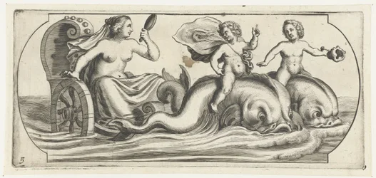 Anfitrite em uma carruagem Nouveau Livre des Dieux et Deeßes De la Marine Bouckje of Sea Gods and Goddesses (título da série)