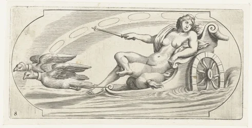 Aurora em uma carruagem Nouveau Livre des Dieux et Deeßes De la Marine Bouckje of Sea Gods and Goddesses (título da série)