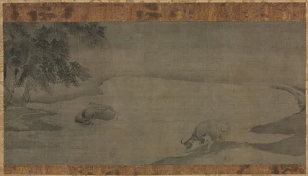Búfalo de água e pastores