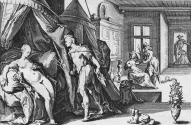 Mercúrio Entrando no Quarto de Herse Depois de Trocar Agraulos por Pedra, de Ovid, Metamorfoses, Livro II - Anônimo, Holandês