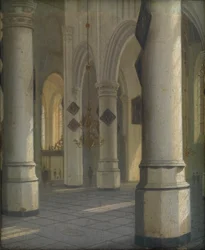 Interior de uma igreja, c.1655 (óleo sobre painel)