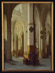 Interior da igreja de São Bavon (pintura sobre tela)