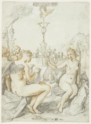 Alegoria da Arte do Desenho com o Emblema do Artista, 1612 (tinta, giz e guache sobre papel)