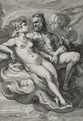 Júpiter e Juno, c.1593-94 (gravura em papel)