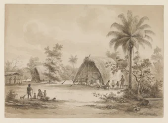 Acampamento dos Arawaks do Caribe