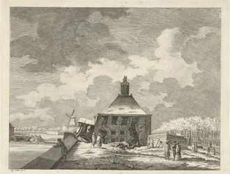 Muiderpoort flácido, visto da rampa, 1769