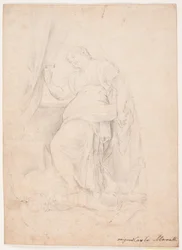 Jael mata Sísera. Estudo após composição de Carlo Maratti (Mezzetti, p. 345, nº 150)