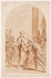 S. Pedro batiza o centurião Cornélio. (Atos 10, 47-48).