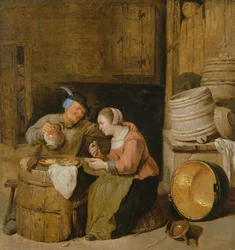 Uma cena interior com dois camponeses