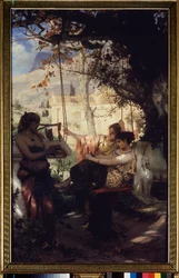 A canção de um jovem escravo. Pintura de Henryk Siemiradzki (1843-1902), óleo sobre tela